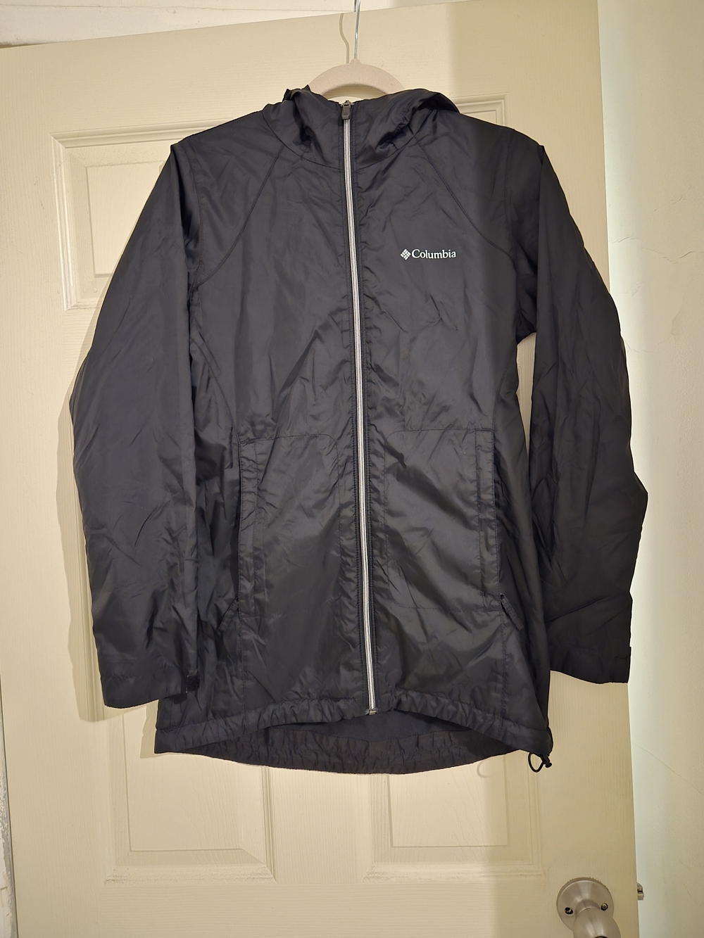 Columbia Black Hooded Windbreaker Jacket